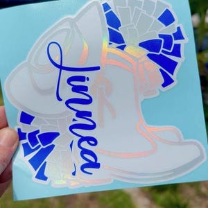 Custom Drill Team Stickers - Name Boot Hat & Pom-poms - Holographic ...