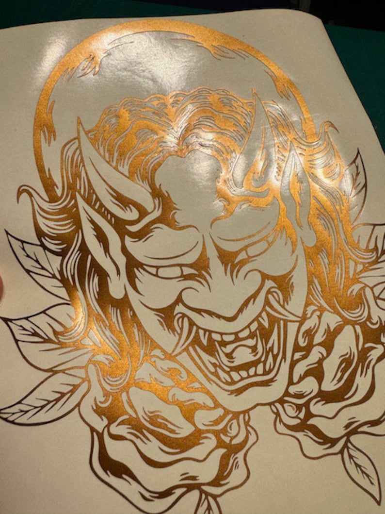 Japanese Oni Mask Decal - Samurai Hannya Kabuki Kami Kitsune Yōkai ...