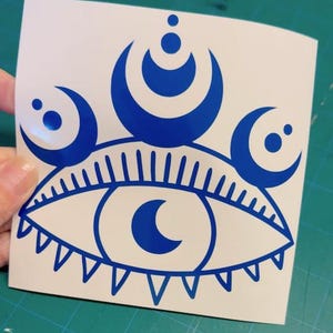 Whimsical Evil Eye Decal (EE8) - Vinyl Car Laptop Decals Motorcycle Tumbler Window