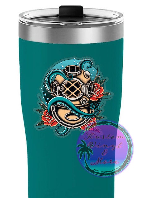 Octopus Deep Sea Diver Tattoo Sticker - American Traditional Flash Art ...