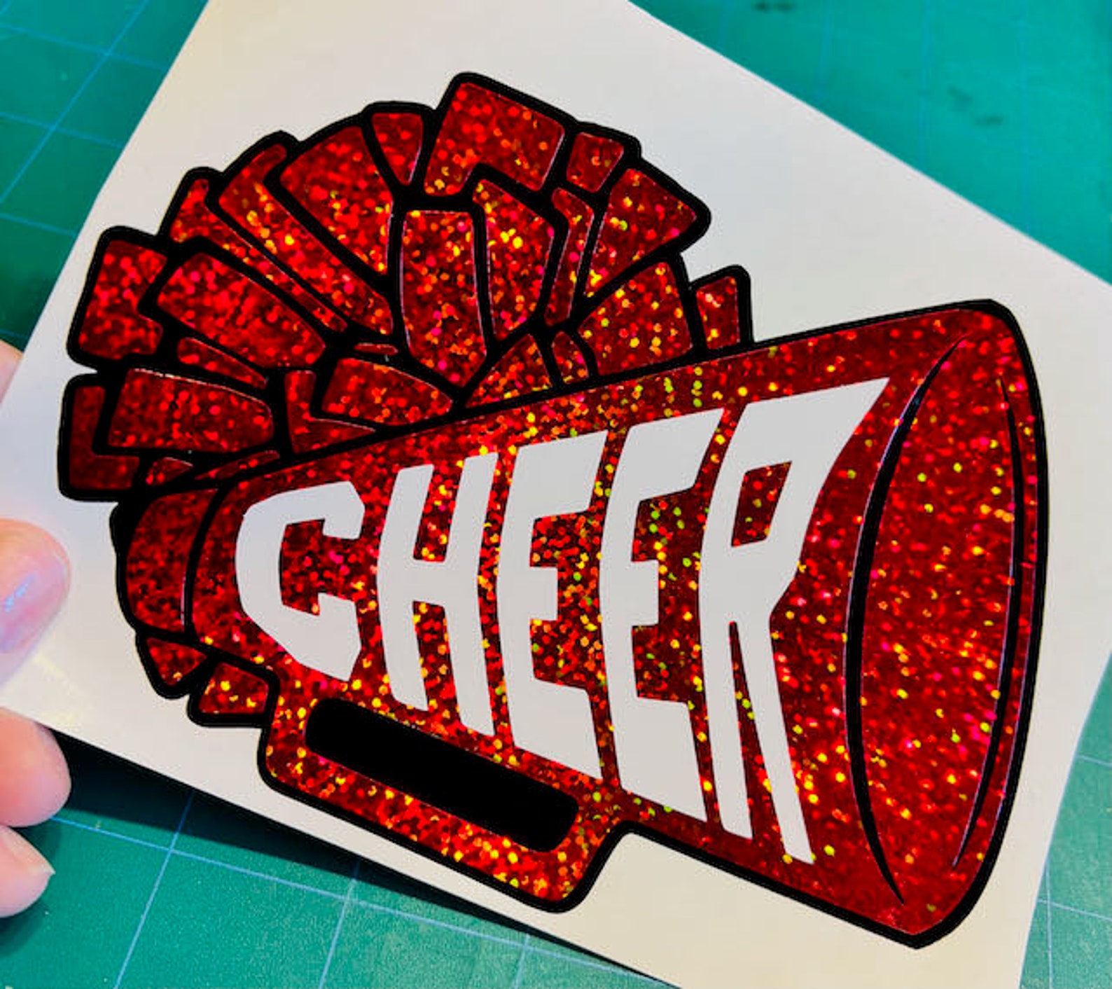 Custom Cheer Megaphone Stickers Personalized Cheerleader Etsy