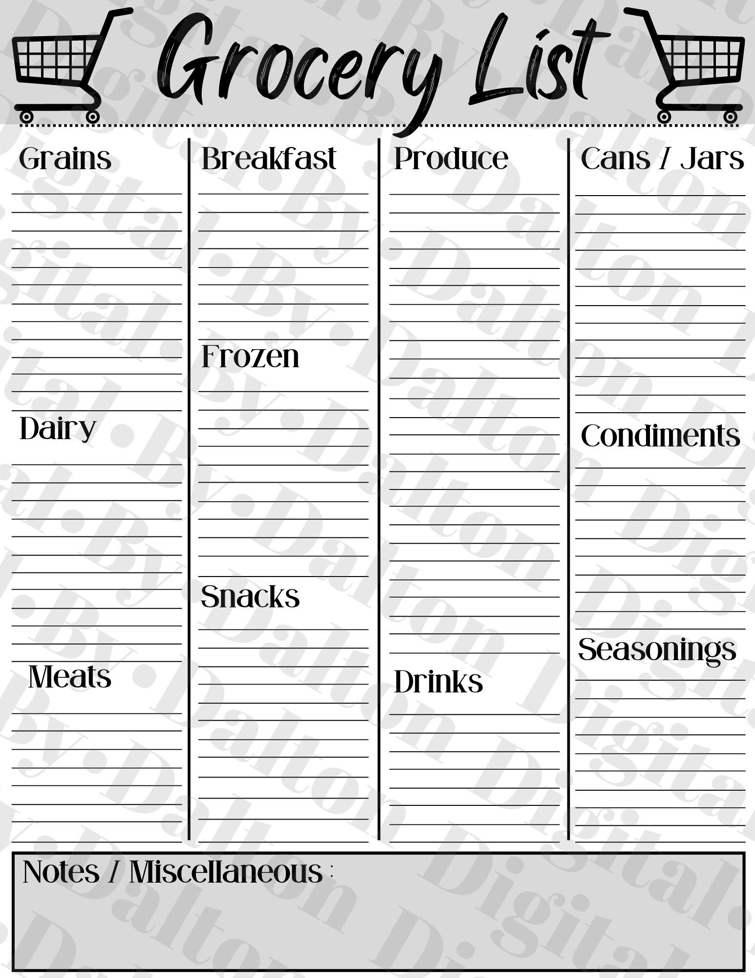 Printable Grocery List | Stay Organized | Stop Forgetting Things at the ...
