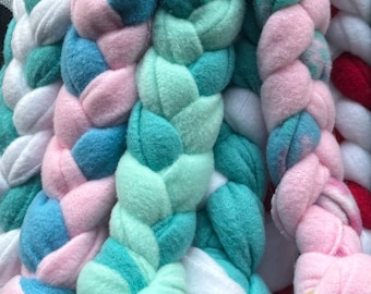 Braided fleece tug rope for dogs