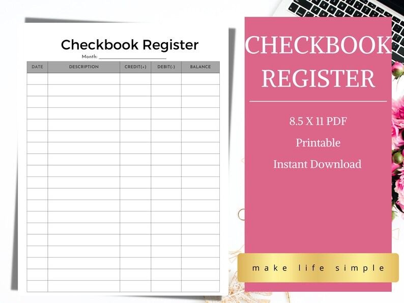 Checkbook Register Check Register Transaction Register Etsy