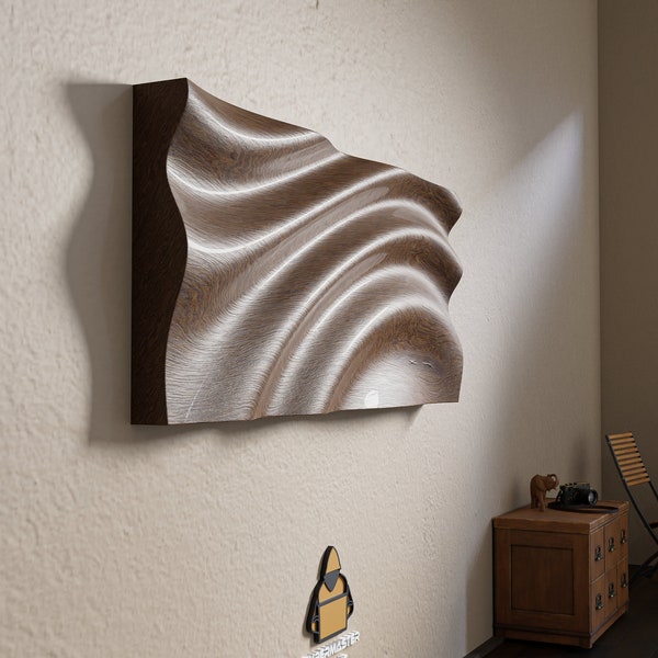 Parametric Engraving Wavy Wooden Wall Art STL | CNC digital files for cutting