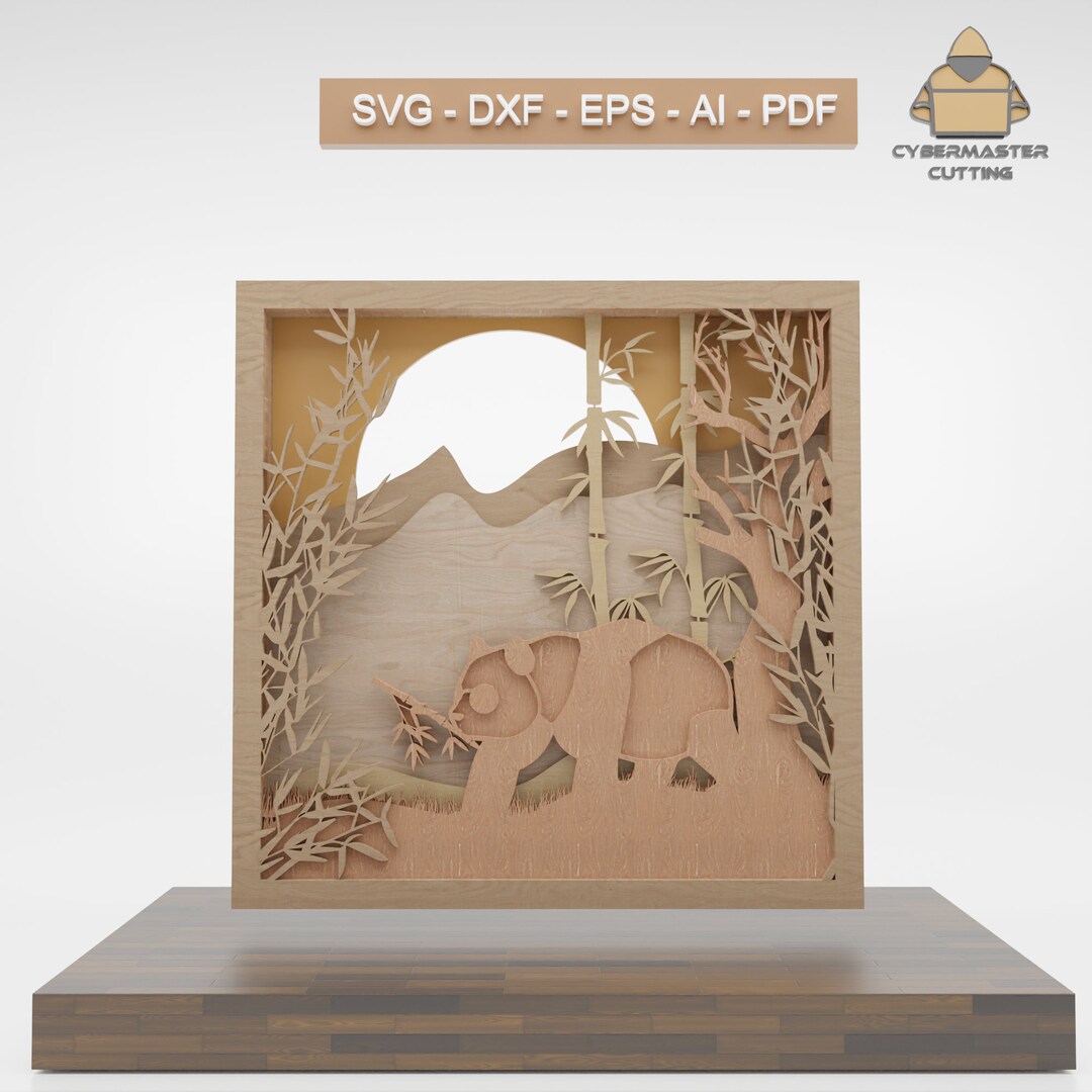 Panda Multilayer Laser Cut File Digital Instant Download Model Pattern ...