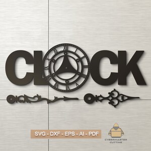Type-1 clock wall art laser cut file, Clock model pattern instant download SVG DXF Vector files digital - Clock metal wall art