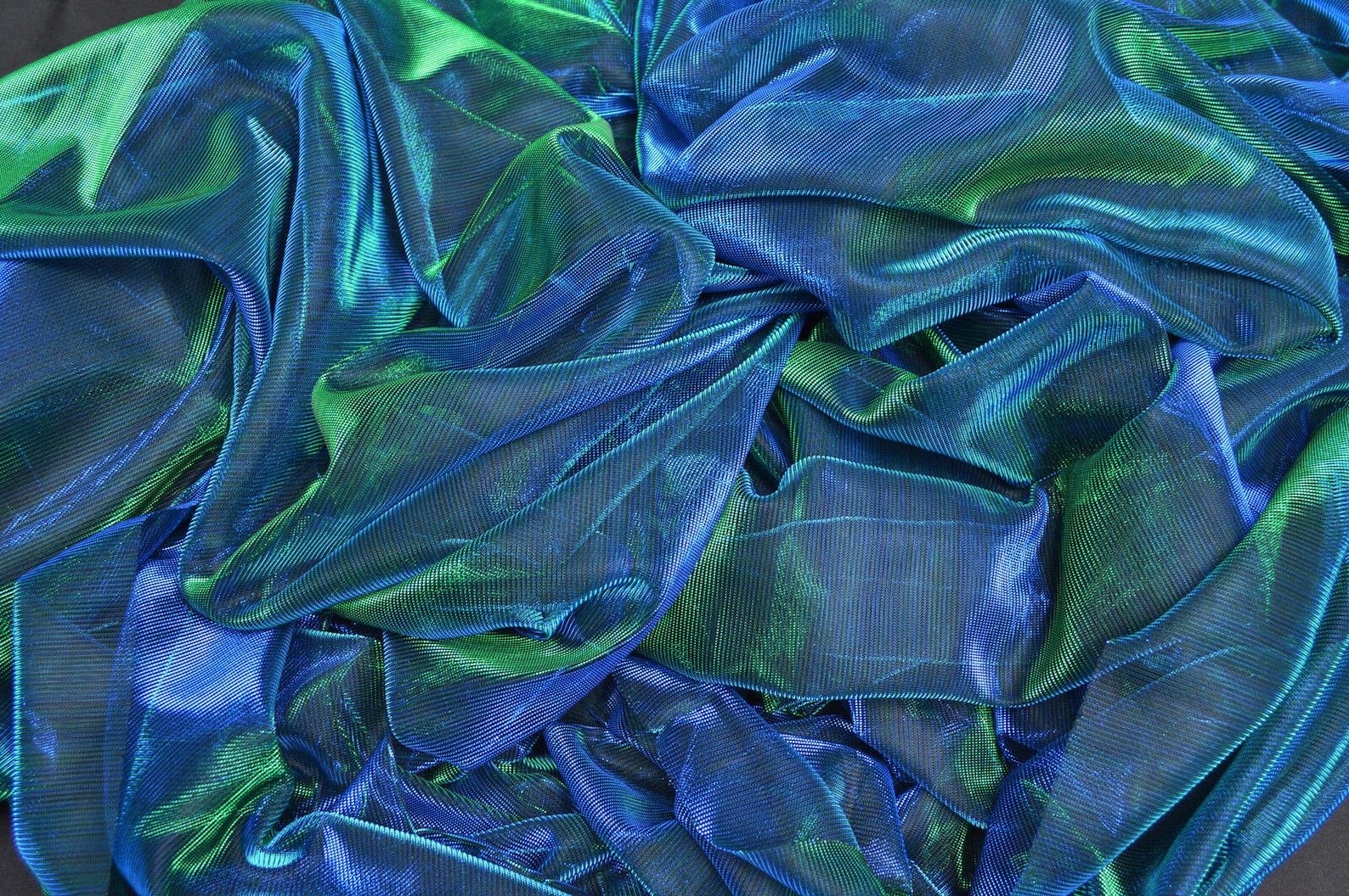 Iridescent Blue Green Mesh Fabric, Metallic Stretch Net for Drapes - Etsy