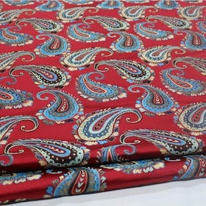 Tela de brocado de seda sintética (cachemira clásico), tela de damasco jacquard para kimono, chaqueta, vestido chino, corbata, chaleco, bolsa de regalo de boda, corsé, venta al por mayor