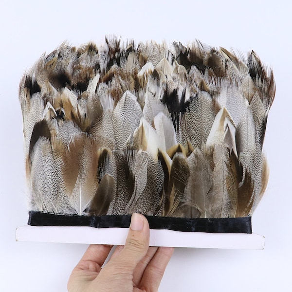 YA# 2"-2.5" inches (5-7cm) wide Natural Wild Duck Teal Bird Water Fringe Ribbon feather craft hand made material dress fascinator brooch