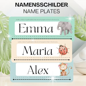 Elementary School Name Tags for Kids DIY Crafts Printmade Design Printable Personalized Animal Name Tags Teacher