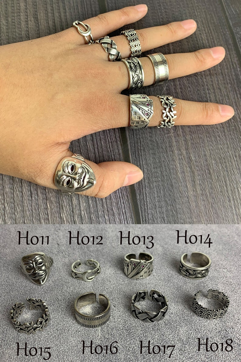 Multiple Styles Punk Ring Gothic Rings Boho Ring Adjustable Etsy