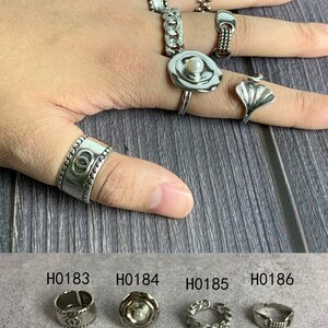 Vintage Chunky Ring, Adjustable Punk Ring, Gothic Rings, Boho Ring, Statement Ring, Unisex Punk Jewelry, Gift For Her zdjęcie 7