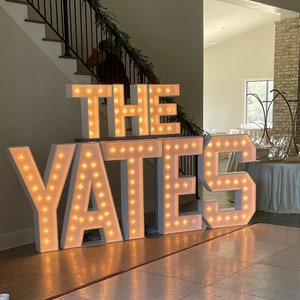 Letras de marquesina de 2 pies o 4 pies, alfabeto iluminado grande, números iluminados grandes, luces para bodas
