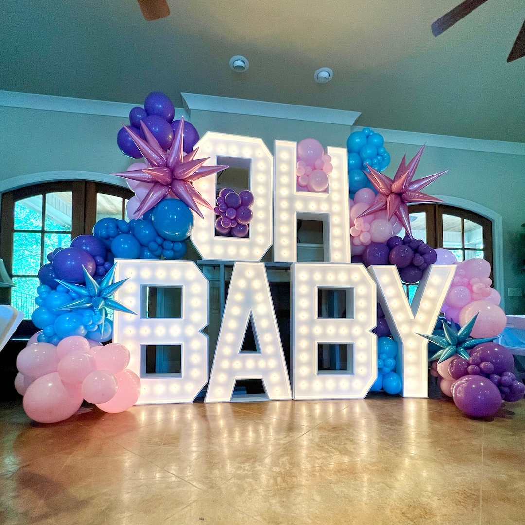OH BABY Marquee Letters Bundle Bold 4ft Light up Letters Oh Baby