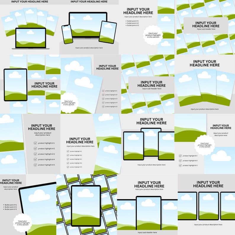 50 Mockup Templates Editable Canva Digital Planner Mockup Templates Digital Stickers Printables Canva Etsy Listing Templates for iPad Tablet