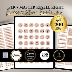 PLR MRR Digitale Aufkleber Für den täglichen Gebrauch Bearbeitbar Canva Vorlage Datum Symbol Monat Memo Form für Digital Planner GoodNotes Notabiltiy gebrauchsfertig