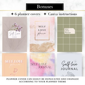 EDITABLE PLR MRR Self Love Planner, Resell Canva Template, mrr Commercial Use, self love planner printable, reflection Canva planner