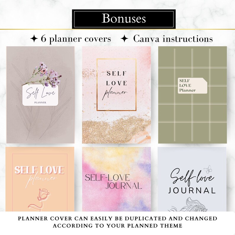 EDITABLE PLR MRR Self Love Planner, Resell Canva Template, mrr Commercial Use, self love planner printable, reflection Canva planner