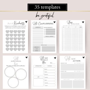 PLR digital planner, self care digital planner, printable planner,Resell Right Printable, Canva Templates Commercial Use, mental health planner, hyerlinked  planner, sleep tracker, gratitude, manage anxiety tracker,  editable canva template