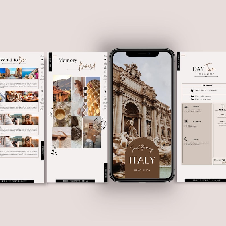 Commercial Resell Editable Travel Itinerary Template Canva PLR MRR Printable Travel Guide for Travel Agent Mobile Itinerary Vacation Plan