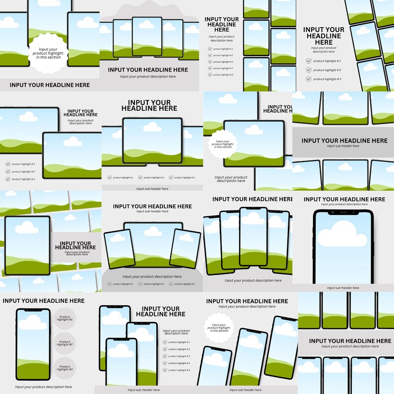 50 Mockup Templates Editable Canva Digital Planner Mockup Templates Digital Stickers Printables Canva Etsy Listing Templates for iPad Tablet