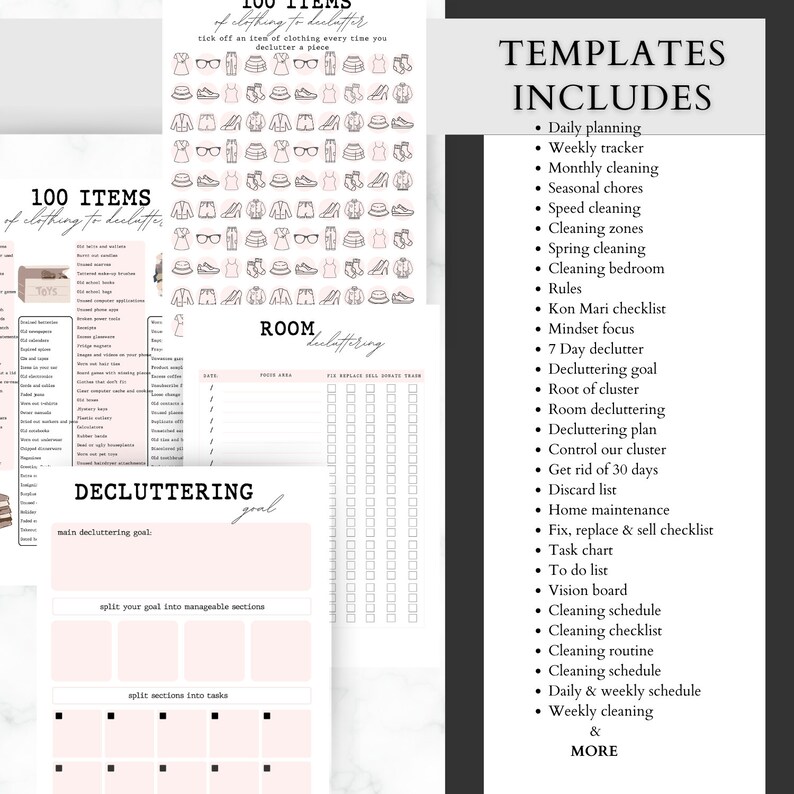 EDITABLE PLR Cleaning Planner, Plr Decluttering Printable Planner, MRR ...