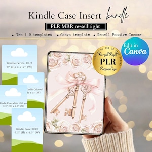 PLR MRR Kindle Insert Template, All Kindle Models Insert Sticker,  Printable editable Canva Template, done for you| Kindle Insert Colorsoft