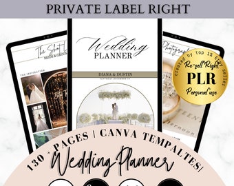PLR Wedding Planner Bundle Canva template, MRR Master Resell Rights License Commercial use Wedding Seating Plan Printable Canva resell right