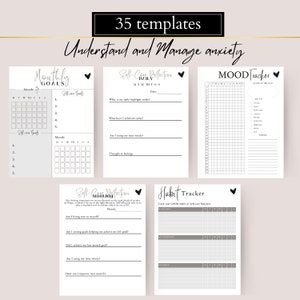 PLR digital planner, self care digital planner, printable planner,Resell Right Printable, Canva Templates Commercial Use, mental health planner, hyerlinked  planner, sleep tracker, gratitude, manage anxiety tracker,  editable canva template