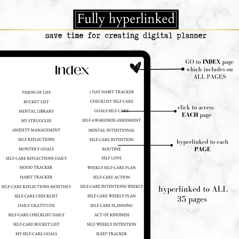 PLR digital planner, self care digital planner, printable planner,Resell Right Printable, Canva Templates Commercial Use, mental health planner, hyerlinked  planner, sleep tracker, gratitude, manage anxiety tracker,  editable canva template