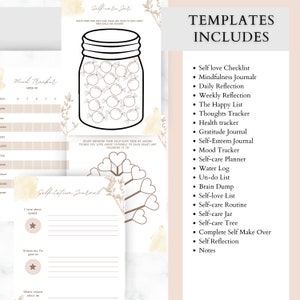 EDITABLE PLR MRR Self Love Planner, Resell Canva Template, mrr Commercial Use, self love planner printable, reflection Canva planner
