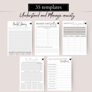 PLR digital planner, self care digital planner, printable planner,Resell Right Printable, Canva Templates Commercial Use, mental health planner, hyerlinked  planner, sleep tracker, gratitude, manage anxiety tracker,  editable canva template
