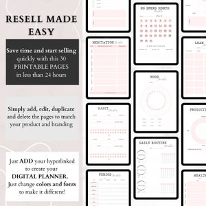 EDITABLE PLR Tracker planner, Resell Canva tracker Template, MRR Commercial Use, resell productivity tracker, tracker finance reading bills, income tracker, daily routine, calendar, health tracker, sleep tracker, mood tracker