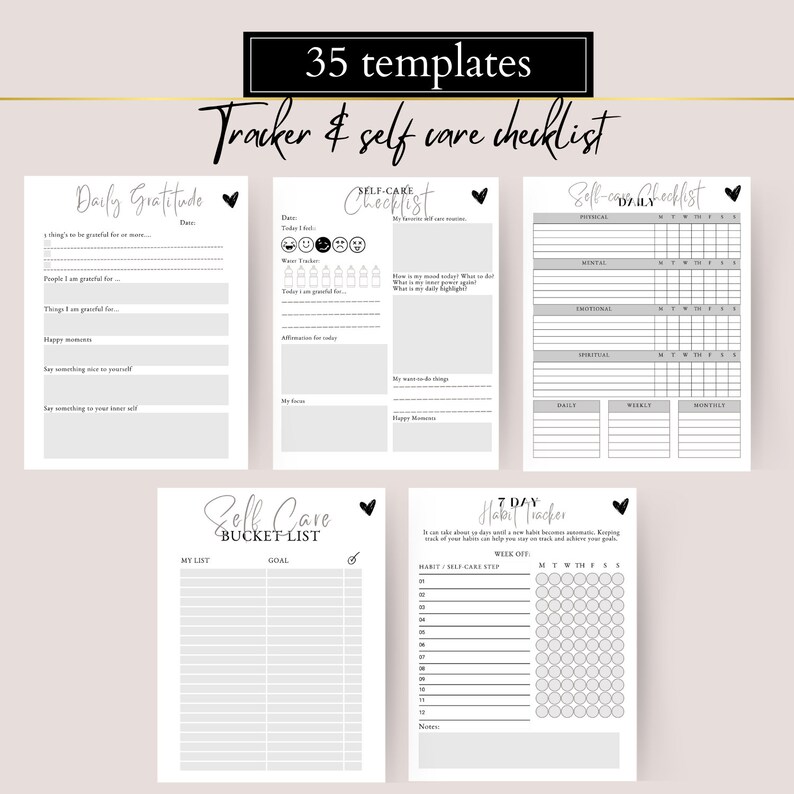 PLR digital planner, self care digital planner, printable planner,Resell Right Printable, Canva Templates Commercial Use, mental health planner, hyerlinked  planner, sleep tracker, gratitude, manage anxiety tracker,  editable canva template