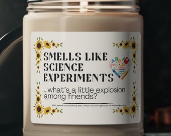 Funny, Sarcastic Gift Candle, Smells Like Science Experiments, Teachers Appreciation, Scented Candle, Teacher Gift, Special Gift