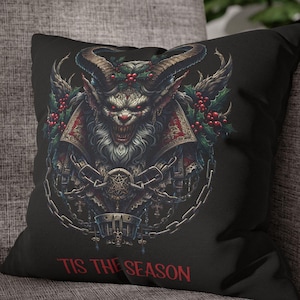 Krampus Pillow Cover, Gothic Christmas Design