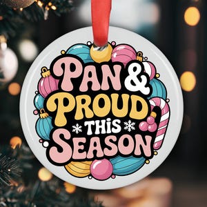 Pansexual Pride Christmas Ornament, Whimsical Holiday Tree Decoration, Inclusive LGBTQ+ Gift, Queer Holiday Ornament