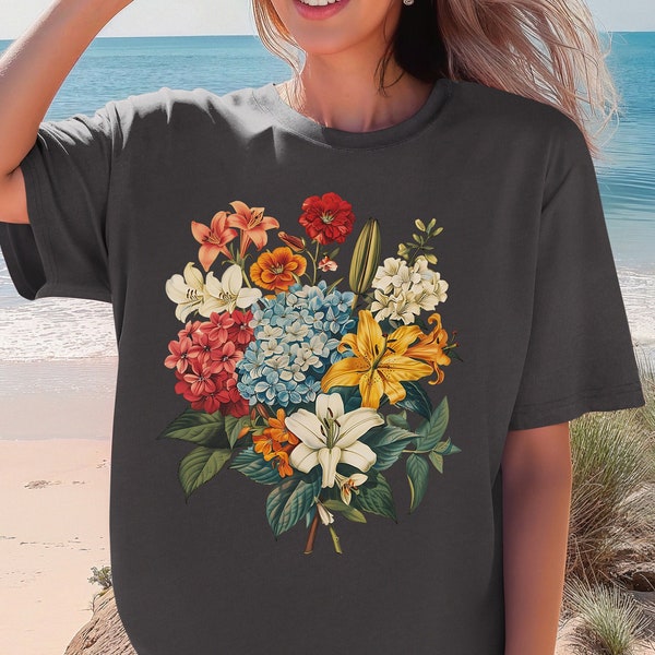 Boho Wildflowers Shirt, Cottagecore, Comfort Colors Tshirt, Gift for her, Vintage flowers Teeshirt, Flower Shirt, Vintage Shirt