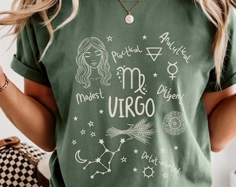 Virgo Zodiac constellation illustration T-shirt | Astrology Tee