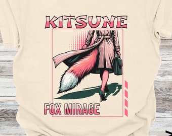 Kitsune Fox Tail Graphic Tee - Japanese Folklore Shirt