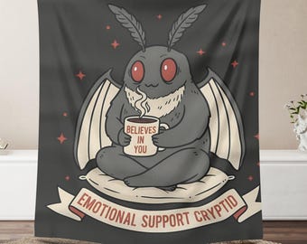 Mothman Plush Blanket | Emotional Support Cryptid Design