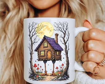 Baba Yaga Mug - Enchanting Ceramic Coffee Cup for Witchy Enthusiasts, Gift for Halloween, Unique Home Decor, Tea Lover&#39;s Favorite