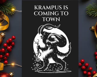 Gothic Krampus Christmas Card | Dark Folklore Art
