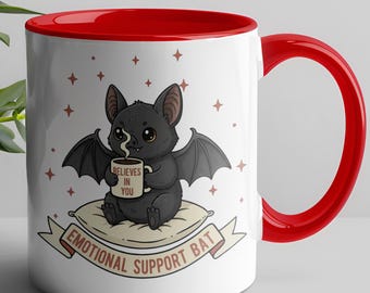 Fledermaus-Kaffeetasse zur emotionalen Unterstützung - Spooky Gothic Decor
