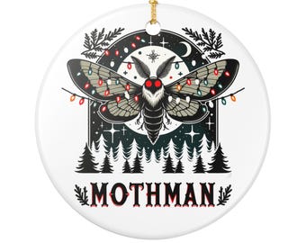 Mothman Ceramic Ornament: Unique Holiday Decoration