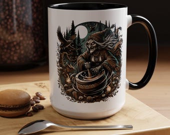 Baba Yaga Coffee Mug: Folklore Slavic Witch Ceramic Mug