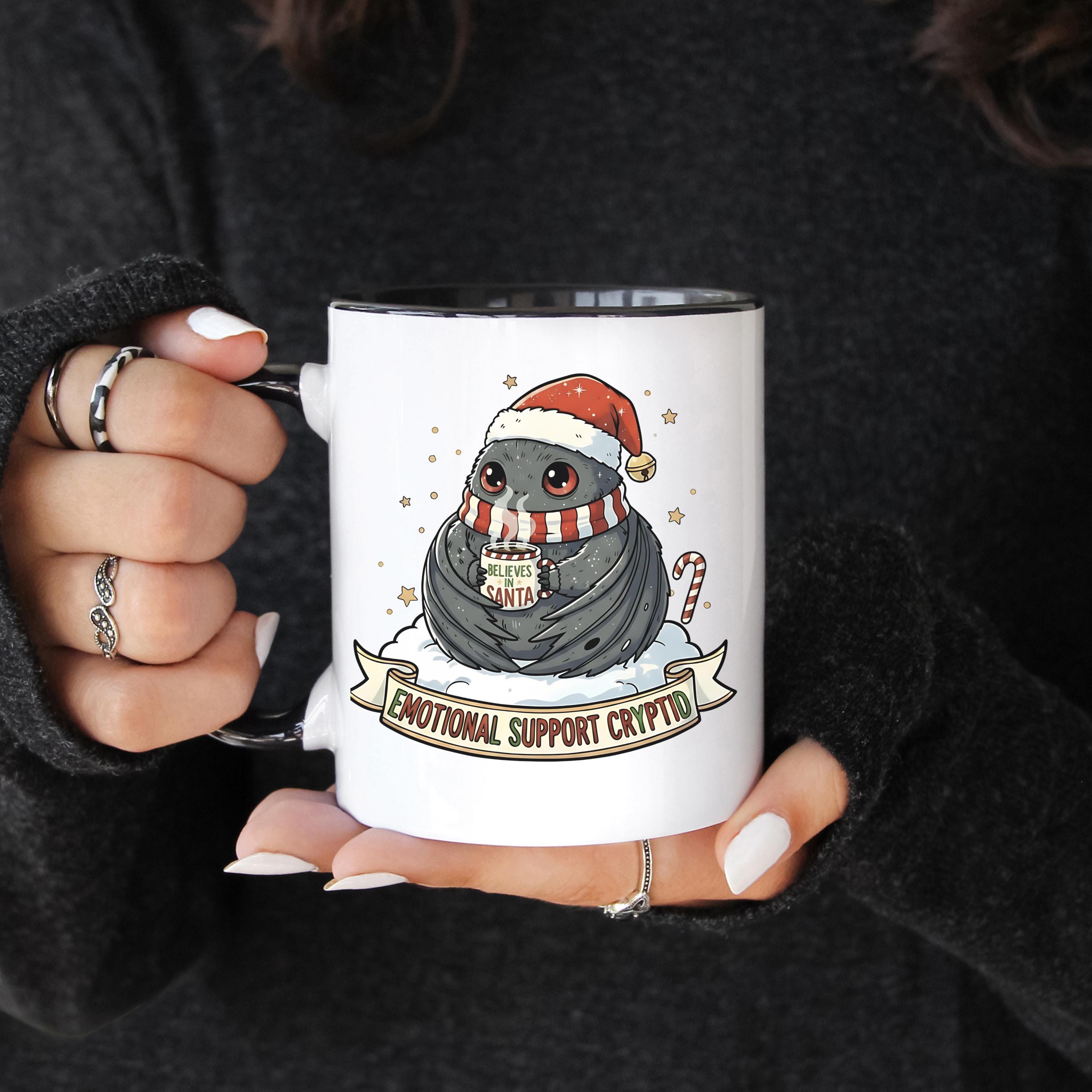 Emotional Support Mothman Mug, Christmas Cryptid Coffee Cup - Etsy