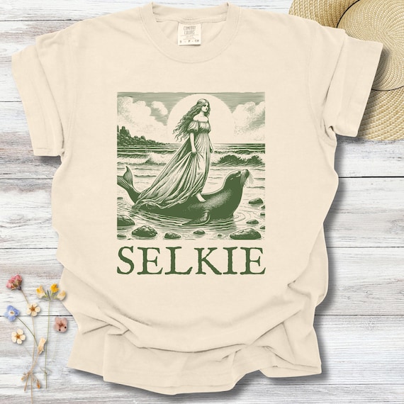 Selkie T-Shirt | Vintage Woodcut Celtic Folklore Graphic Tee