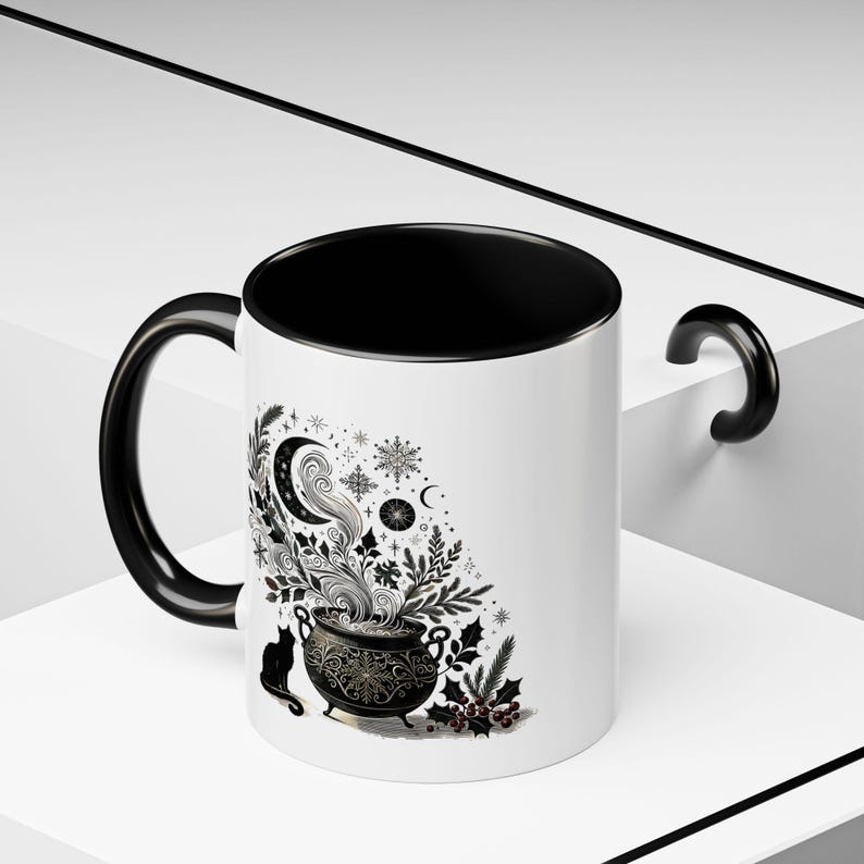 Koffiemok met mystiek zwart accent: cadeau voor heksenliefhebber afbeelding 4